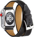 Bestig Bands Compatible with Apple Watch Band 40mm 41mm 38mm 42mm(Series 10) Women Men, Genuine Leather Double Tour Designed Slim Thin Strap for i...