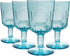 Bormioli Rocco Romantic Set Of 4 Stemware Glasses, 10.75 Oz. Colored Crystal Glass, Light Blue, Made In Italy....