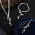 3 Pack Italian Silver Chain Necklace for Women Silver Five-line Chain Necklace Bracelet Drop Dangle Earrings Jewelry Set for Wedding Party Prom Bi...