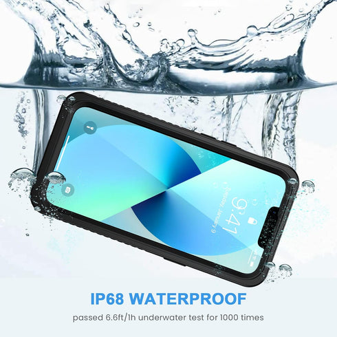 Lanhiem for iPhone 13 Mini Case, IP68 Waterproof Dustproof Shockproof Cases with Built-in Screen Protector, Full Body Sealed Protective Front and ...