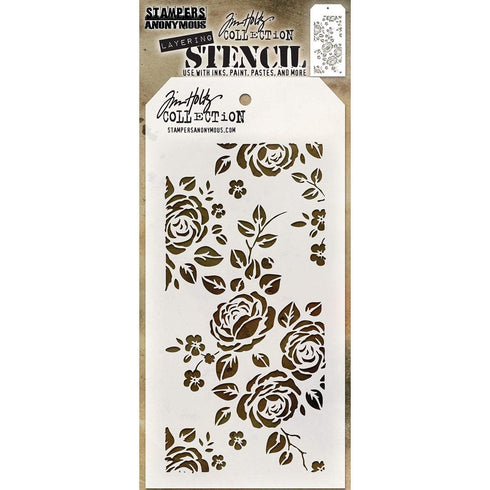 Stampers Anonymous_AGW AGTHS075 Tim Holtz Roses Stencil, Synthetic Material, 28.4 x 11.4 x 0.1 cm...
