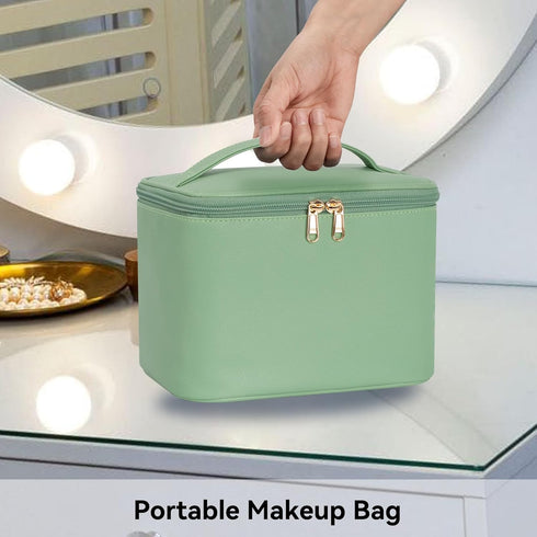 OCHEAL Makeup Bag, Large Capacity Make Up Bag for Cosmetics Vertical Storage,Toiletry Bag Skincare Makeup Organizer Bag for Travel,With Makeup Bru...