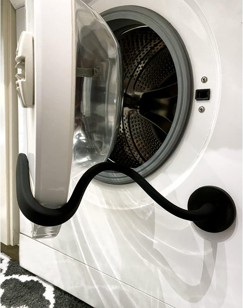 Spedtees Front Load Washer Door Prop, Magnetic Flexible Washer and Dryer Door Support Keep Washer Drying Door Open to Keep Dry (Black, Round)...