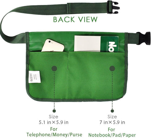 FASITE YL003F 7-POCKET Gardening Tools Belt Bags Garden Waist Bag Hanging Pouch, Green...