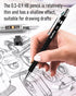 Nicpro Black Art Mechanical Pencil Set in Case, Metal Drafting Pencils 0.3, 0.5, 0.7, 0.9 & 2mm Graphite Lead Holders (2H HB 2B 4B Colored Lead) f...