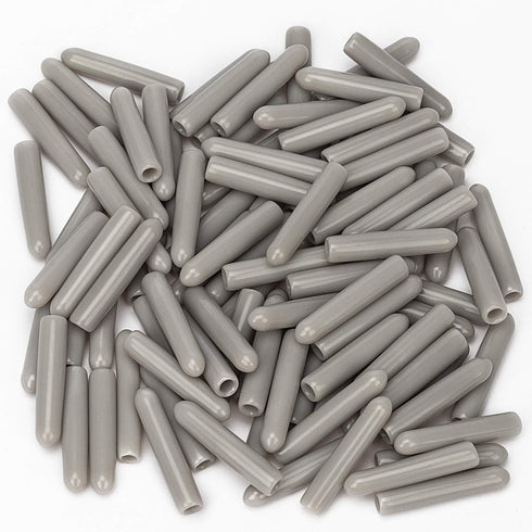 OIIKI 100 PCS Universal Dishwasher Rack Tine Prong Repair End Cover Caps, Durable Flexible Vinyl Extra Long 1 inch Anti Slip Round Tips, Gray