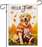 Football Fall Golden Retriever Garden Flag For Outside Welcome Burlap Flag Fall Decorations Outdoor Dog Thanksgiving Holiday Yard Flag 12×18 Inch ...