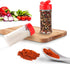 RoyalHouse 12 Pack 5.5 Oz Plastic Spice Jars with Red Cap, Clear and Safe Plastic Bottle Containers with Shaker Lids for Storing Spice, Herbs and ...