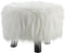 Linon Flokati Foot, 16-Inch, White Stool, 16"W x 16"D x 12.6"H,...