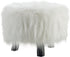 Linon Flokati Foot, 16-Inch, White Stool, 16"W x 16"D x 12.6"H,...