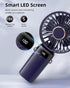 Koonie Portable Handheld Fan, Battery Operated Fan with Base, 8 Hours, Digital Display, 5 Speeds, 90° Ajustable, Rechargeable Mini Fan for Outdoor...