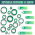 595 Pcs Air Conditioning O Ring Kit,36 Size Seal Rubber O-Rings Assortment Set for Compressor Automotive A/C Plumbing Repair ID:3-22mm (Green)...