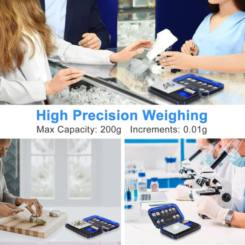 Fuzion TU-X Digital Pocket Scale, 200g/0.01g Gram Scale with 6 Units for Personal Hobbies, Small Scale for Food Ounces and Grams, Measuring Jewelr...