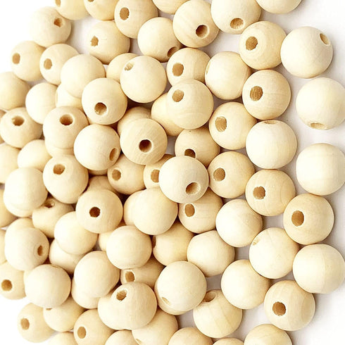 100pcs 14mm Natural Wood Beads DIY Unfinished Round Wooden Loose Beads Bulk Wood Spacer Beads for Craft Making...