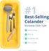 BLUE GINKGO Over the Sink Colander Strainer Basket - Wash Vegetables and Fruits, Drain Cooked Pasta and Dry Dishes - Extendable - New Home Kitchen...