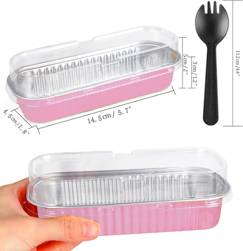 20PCS Rectangle Mini Loaf Pans With Lids,Mini Cake Pans with Lids,Disposable Ramekins Baking Cups Muffin Tins Cupcake Cups for Wedding Birthday Pa...