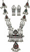 Ethnic Designer Traditional Indian Afghani Antique Silver Oxidized Black Polish Trishul Long Necklace Jewelry...