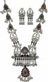 Ethnic Designer Traditional Indian Afghani Antique Silver Oxidized Black Polish Trishul Long Necklace Jewelry...