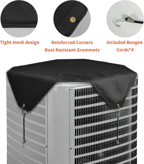 Qualward Air Conditioner Covers for Outside Units, AC Cover for Outdoor Central Unit Top Heavy Duty Water-Resistant Fits Up to 32 x 32 Inch, Black...
