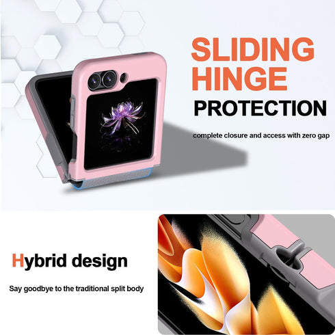 for Samsung Galaxy Z Flip 6 Case with Hinge Protection & Wireless Charging Dual Layerr Ultra Slim Hard Cover Built in TPU Soft Case Rugged Phone C...