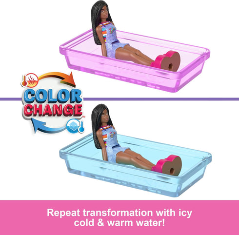 Barbie Mini BarbieLand Doll & Toy Vehicle Set, 1.5-inch Doll & DreamCamper with Working Doors & Color-Change Pool...