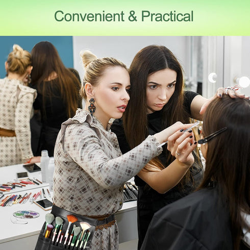 4 Pieces Makeup Artist Tools Include Professional Cosmetic Makeup Brush Bag with Artist Belt Strap, Hand Makeup Mixing Tray Clear Cosmetic Foundat...