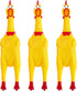 3 Pcs Large Squeeze Rubber Chicken,Yellow Screaming Chicken Dog Toys,Squawking Chicken Toys,Rubber Squeaky Chicken Toys for Dogs,Prank Novelty Toy...