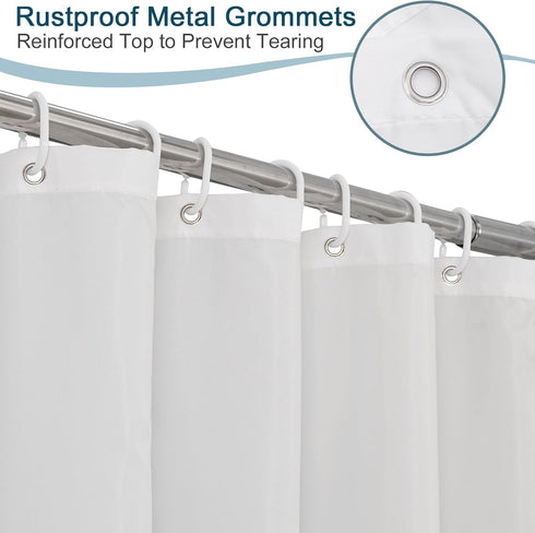 AooHome Fabric Shower Curtain, 36 Width x 72 Height Inch Stall Size Bathroom Curtain for Hotel, Waterproof, White...