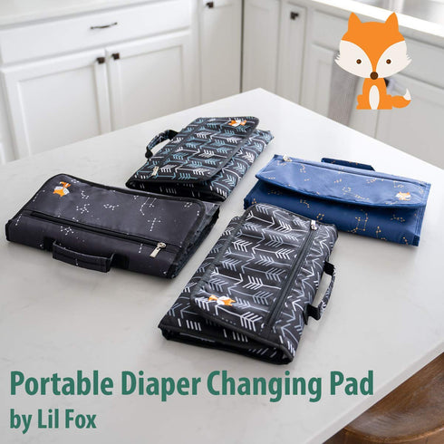 Lil Fox Portable Changing Pad - One-Hand Diaper Change Pad for Baby Diaper Bag or Changing Table. Unisex Baby Shower Gifts, Newborn Essentials...