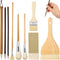 Geelin 9 Pcs Pottery Glaze Brushes Ceramic Brushes Set Different Shapes Glaze Brushes for Pottery Acrylic Watercolor Wool Bristle Art Paintbrush S...