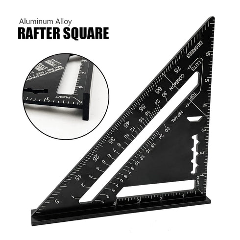 7 inch Rafter Square Aluminum Alloy Double Scale Triangle Ruler Angle Ruler Carpenter Triangle Square Rafter Tool Mensurement Tool for Woodworking...