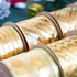 MEEDEE Gold Ribbon for Christmas Tree Decoration - 2.5 Inch, 6 Rolls, 36 Yards - Star and Stripe Wired Ribbon for Tree Garland and Crafts...