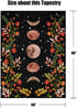Lifeel Moonlit Garden Tapestry, Moon Phase Surrounded by Vines and Flowers Black Wall Decor Tapestry 60×80 inches...