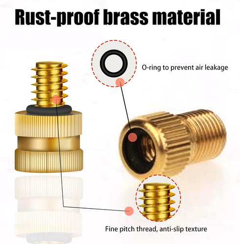 19Pcs Bicycle Valve Adapter Kits, Bike Tire Valve Adapter includes Ball Pump Needles Inflatable Needles Air Pump Needles Caps for All Bike, Sports...