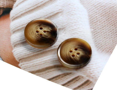50PCS 5/8 inch (15mm) Suit 4-Hole Buttons Overcoat Resin Brown Color Buttons Crafts DIY Projects...