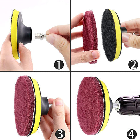 Auniwaig 1200-Grits 7 Inch Scrubber Scouring Pads Flocking Scuff Pads-Multipurpose, Drill Scuffing Disc Hoop and Loop Surface Conditioning Disc Gr...