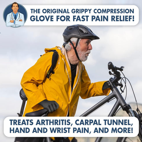 Dr. Frederick's Original Grippy Arthritis Gloves for Women & Men - Anti-Slip Compression Gloves for Arthritis Pain Relief - Medium...