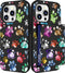 Compatible with iPhone 14 Promax Case Cute with Card Holder Slim Phone 14 Pro Max Wallet Cases for Women/Colorful Doodle Paws Dog Craws Footprints...