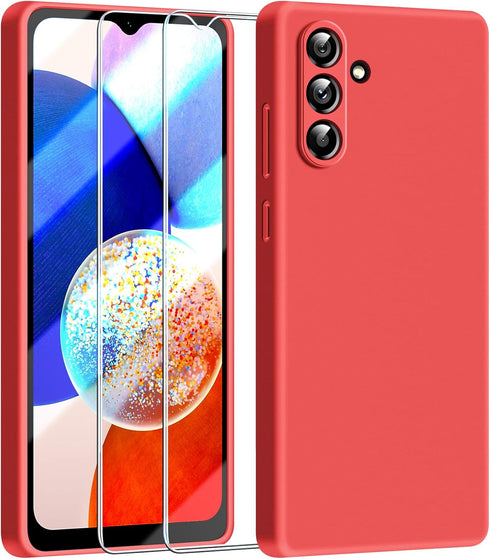 Dssairo ?3 in 1 for Samsung Galaxy A14 5G case, with 2 Pack Screen Protector, Camera Protection?Liquid Silicone Slim Shockproof Protective Phone C...