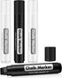 Liquid Chalk Markers Erasable Window Paint Pen: 15mm Jumbo Wet Erase Glass Washable Markers Large Wide Tip 1 Black 2 White Chalk Markers for Chalk...