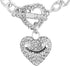Juicy Couture Silvertone Glass Stone and Heart Charm Toggle Bracelet...