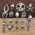 ALIMITOPIA Skull Head Charm Skeleton Bone Halloween DIY Jewelry Making Charm Pendant for Punk Necklace Bracelet Accessaries(32pcs;Silver Tone)...
