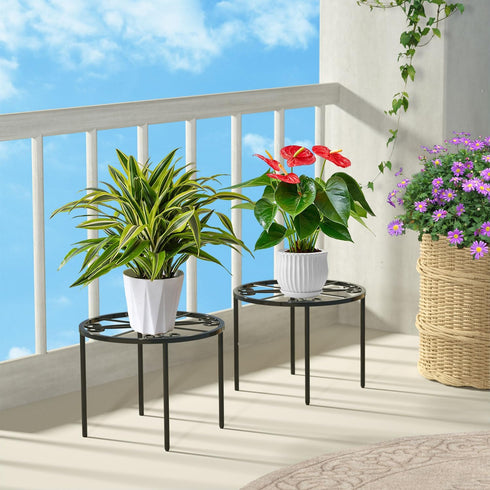 1PCS Plant Stand-9.06IN Flower Pot Stand, Plant Holder Heavy Duty Iron Plant Pot Shelf, Anti-rust Round Plant Rack for Room Indoor and Outdoor Cou...