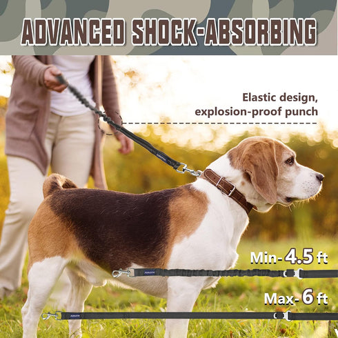 AUROTH Dog Leash, Heavy Duty Dog Leash Bungee, No Pull Dog Leash for Shock Absorption, Black Dog Training Leashes for Medium Large Breed Dogs 6FT,...