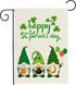 Happy St Patrick’s Day Garden Flag Gnomes for Outside Yard 12 x 18 Inch Double Sided Burlap Saint Patty’s Day Flags St Patricks Gnome Outdoor Deco...