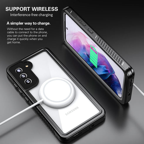 Waterproof Case for Galaxy S21 Fe 5G, Waterproof Shockproof Dirtproof Snowproof Case Rugged Clear Cover for Samsung Galaxy S21 Fe 5G for Snorkelin...