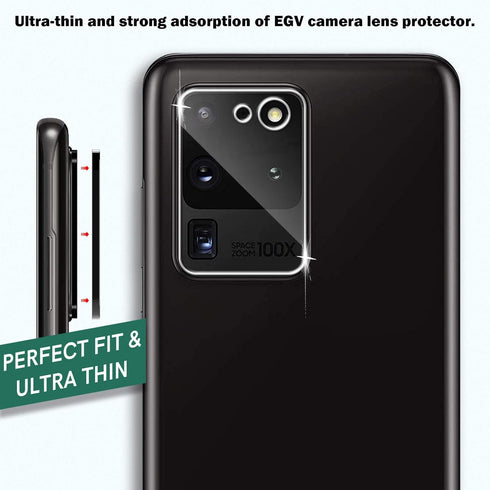 EGV 5Pack 2pcs Flexible TPU Screen Protector + 3pcs Tempered Glass Camera Lens Protector for Samsung Galaxy S20 Ultra 6.9-inch,Positioning Tool, S...