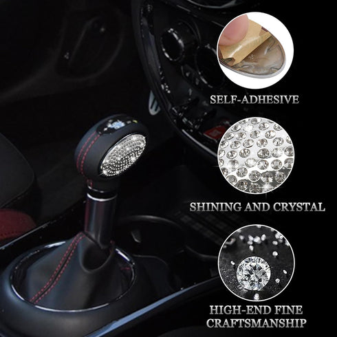TOMALL Bling Gear Shift Knob Cover Compatible with Mini Cooper F54 F56 F55 Diamond Shifter Panel Interior Shift Gear Lever Cover Trim with Crystal...