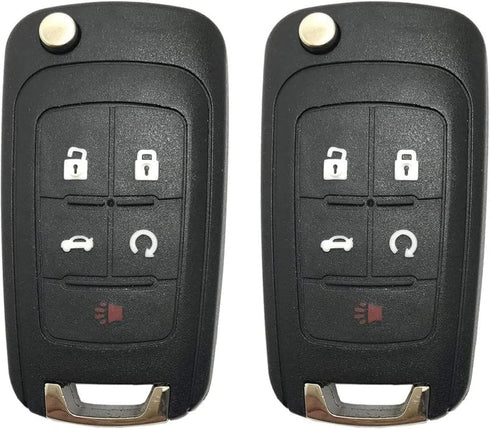 5 Buttons Replacement Key Fob Cover fit for Chevy Malibu Camaro Cruze Equinox Impala Sonic for GMC Terrain for Buick Lacrosse Regal Verano Encore ...