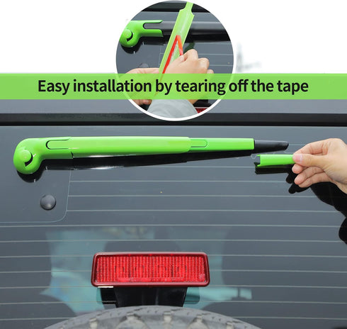 Rear Window Windshield Wiper Arm Blade Decoration Cover Trim for 2007-2018 Jeep Wrangler JK JKU(Green?...